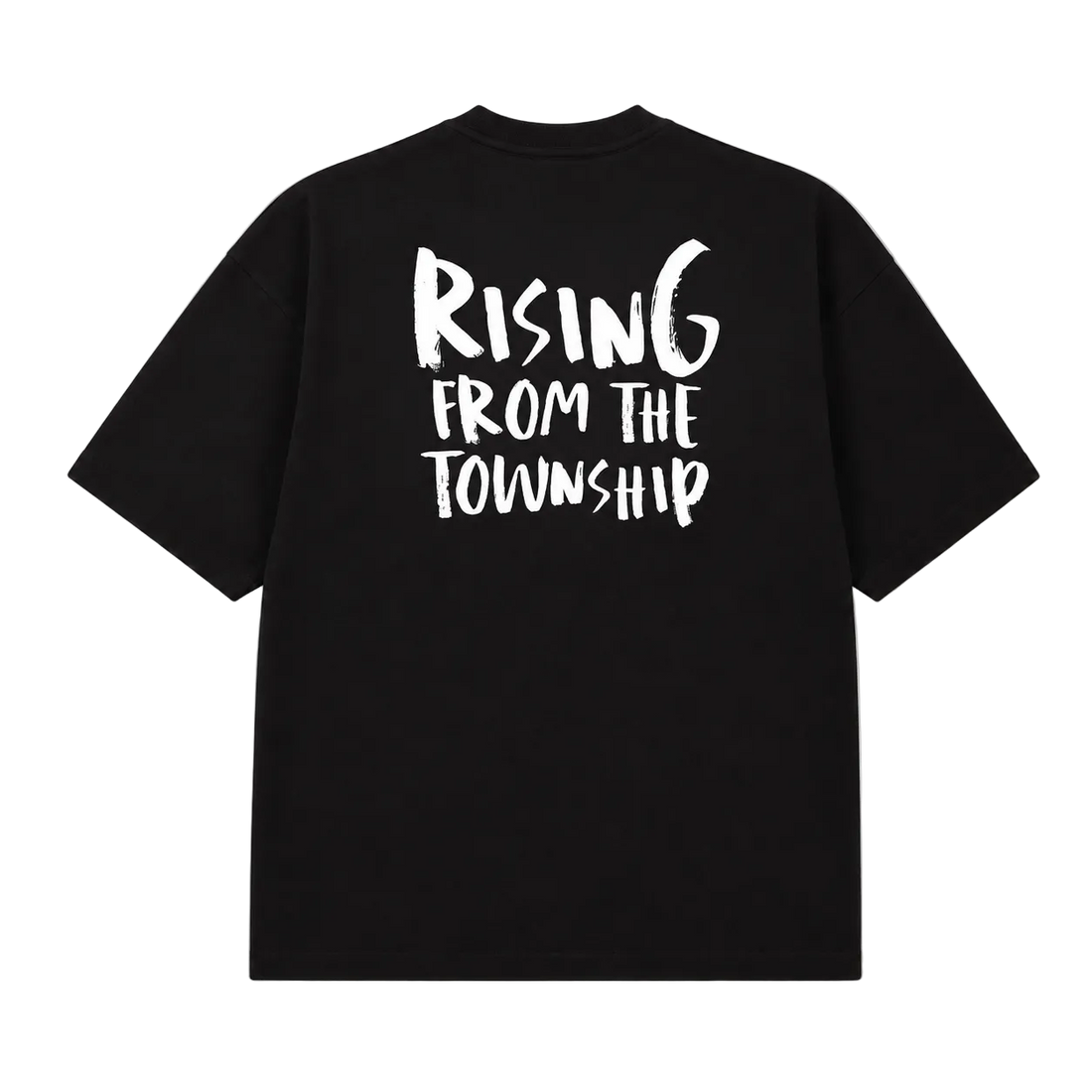 Black t-shirt on a white background
